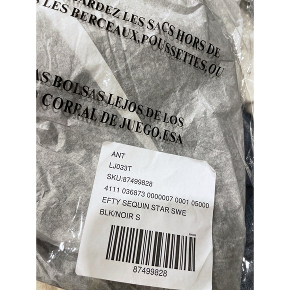 NWT NIP By Anthropologie Sequin Star Beaded Jewels Holiday Sweatshirt Sweater S​ - Picture 4 of 7